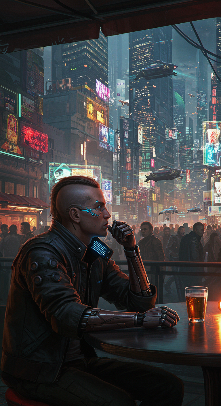 Cyberpunk character speaking
