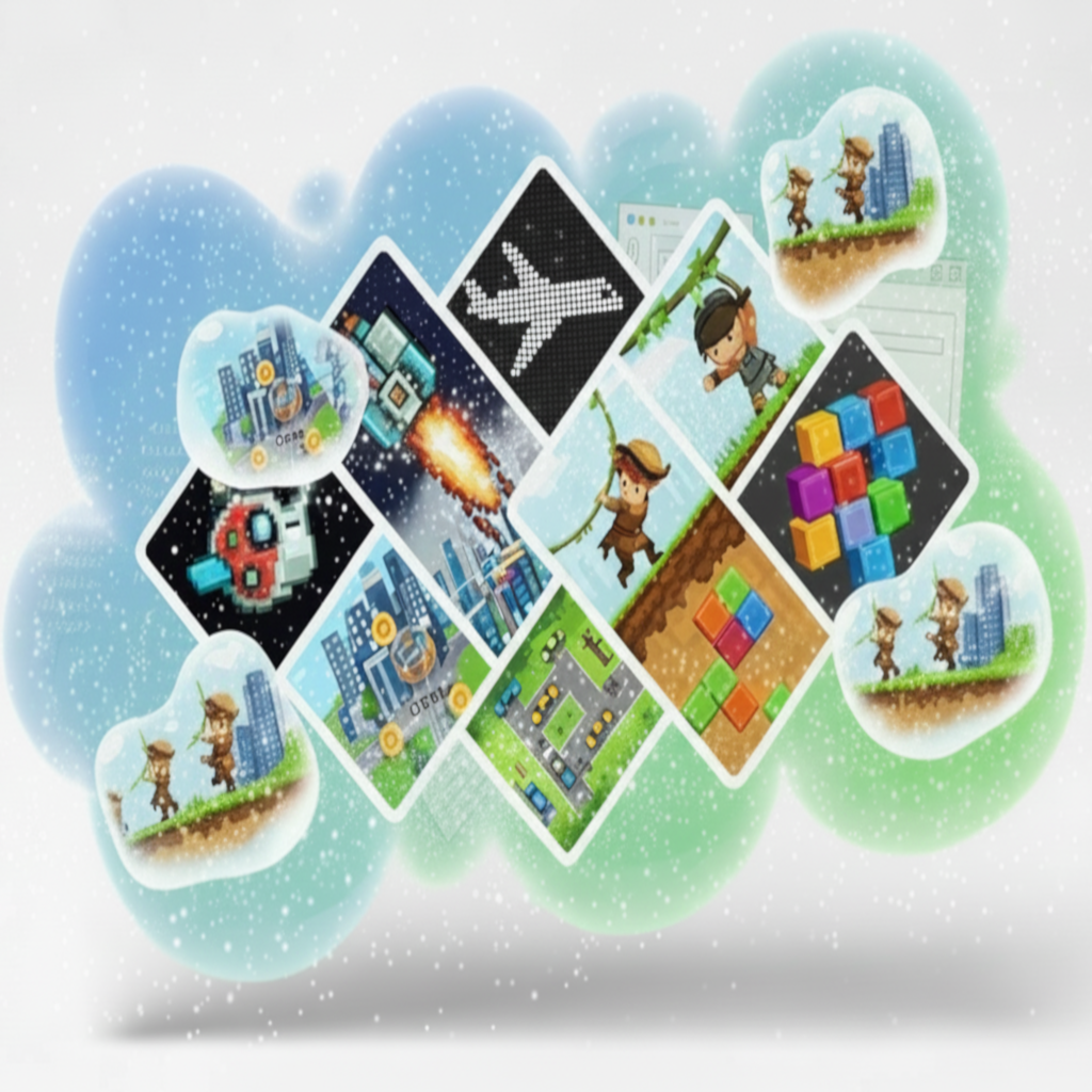 Collection of interactive games and puzzles